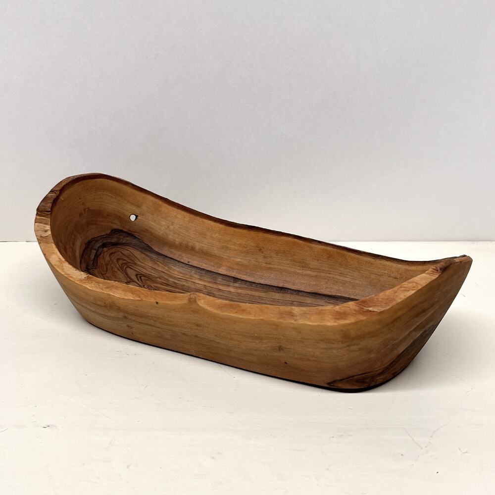Sur La Table Olive Wood Bread Fruit Bowl Rustic Live Edge